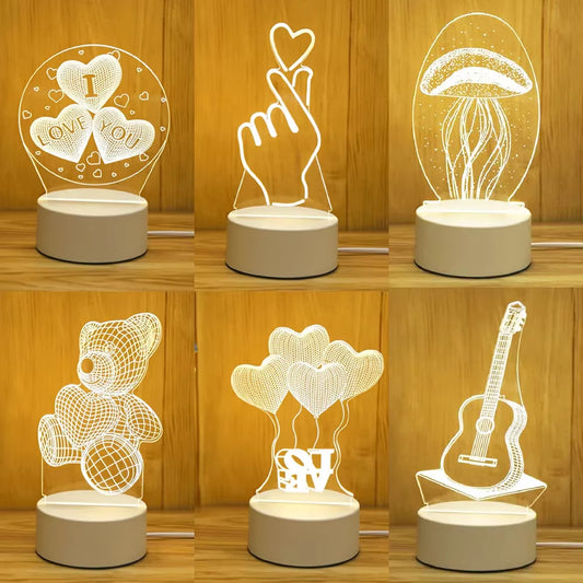 Romantic Love 3D Acrylic Led Lamp 